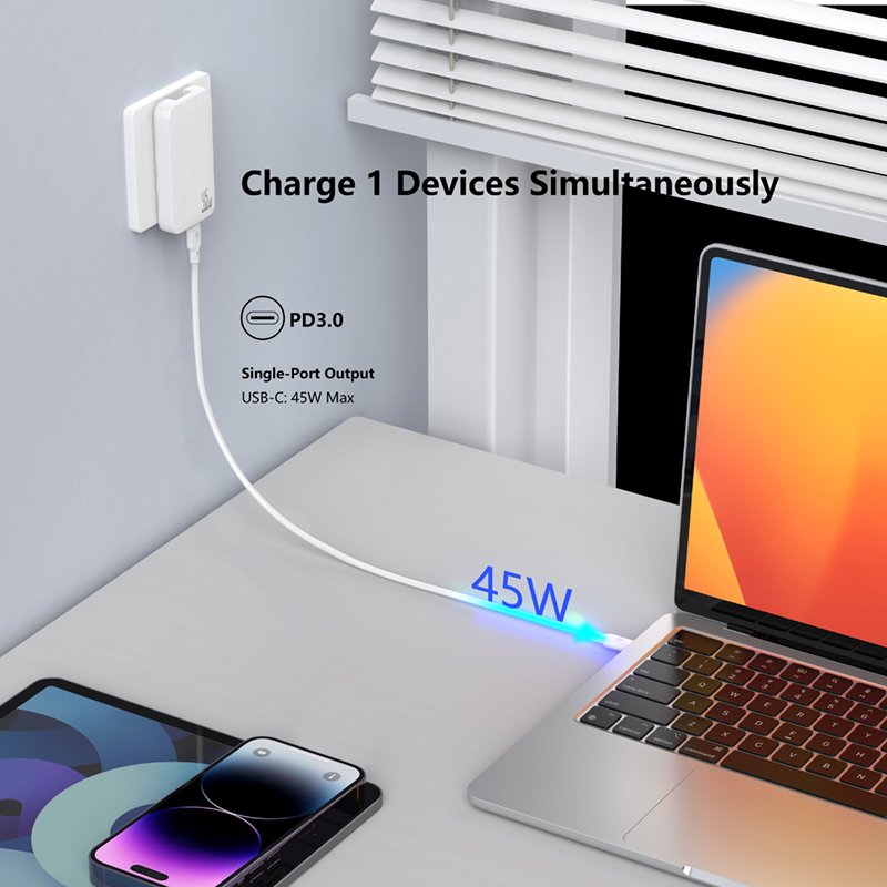 ultra slim 45w usb c gan charger