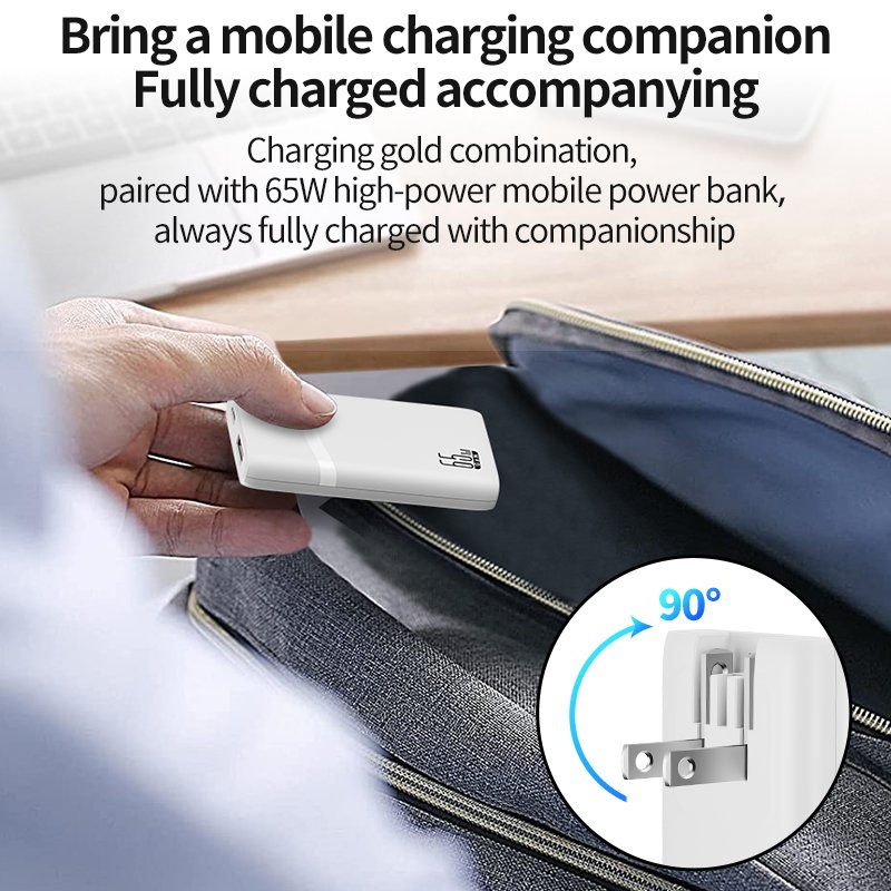 multi port usb a+usb c ultra slim 65w gan charger
