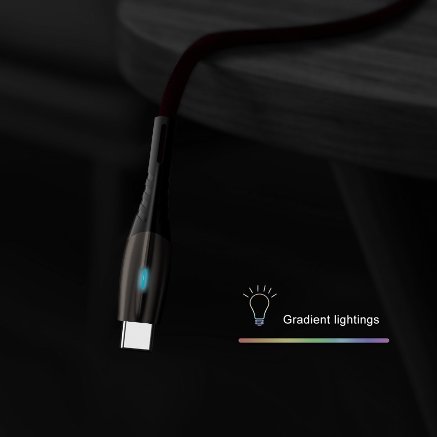 led zinc alloy fast charging cable