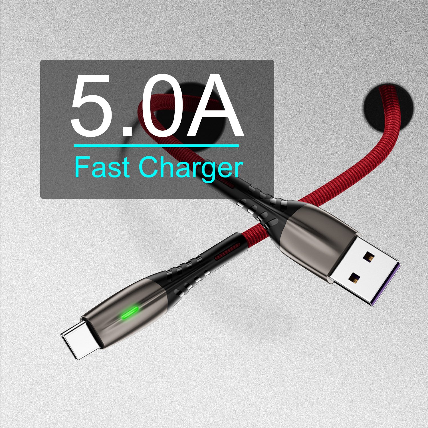 led zinc alloy fast charging cable