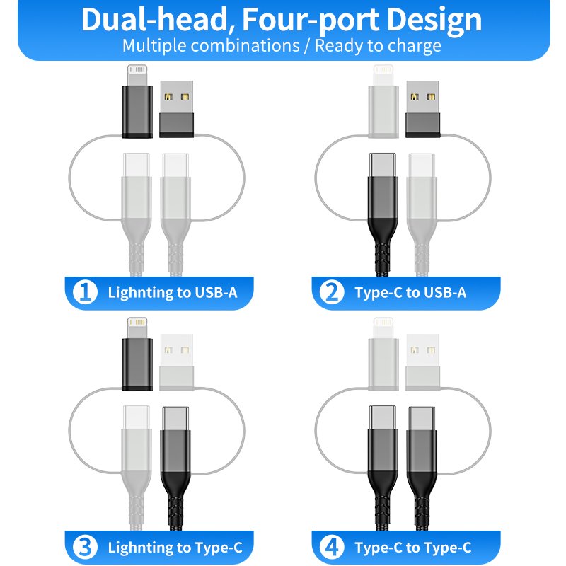 100w 2 in 2 usb cable