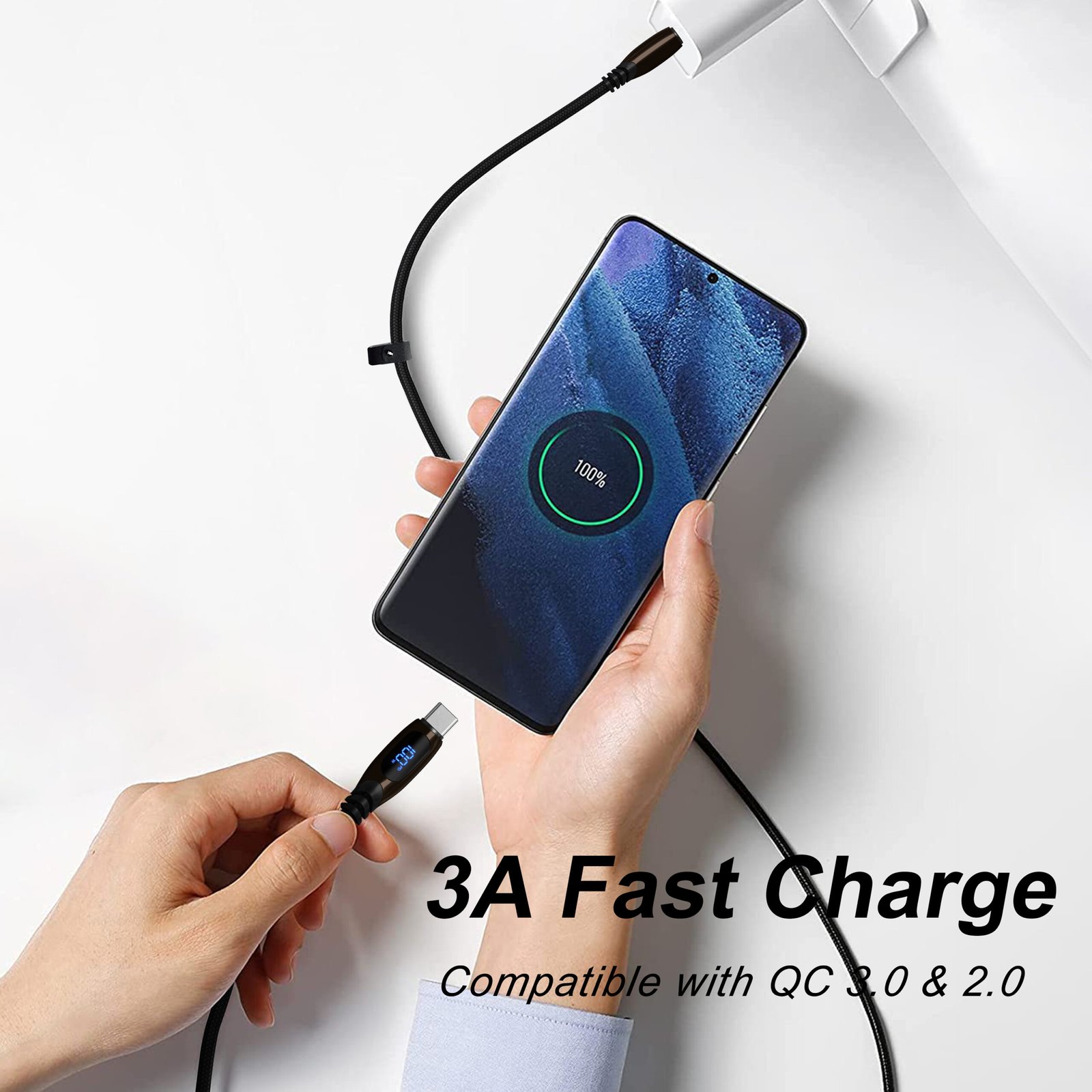 100w display fast charging data cable