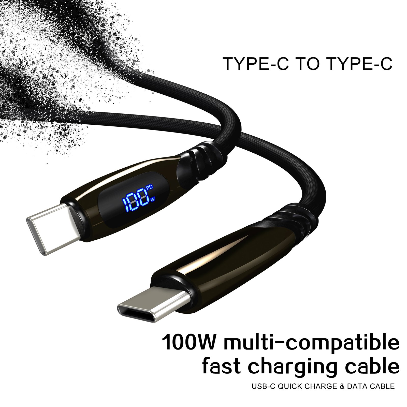 100w display fast charging data cable