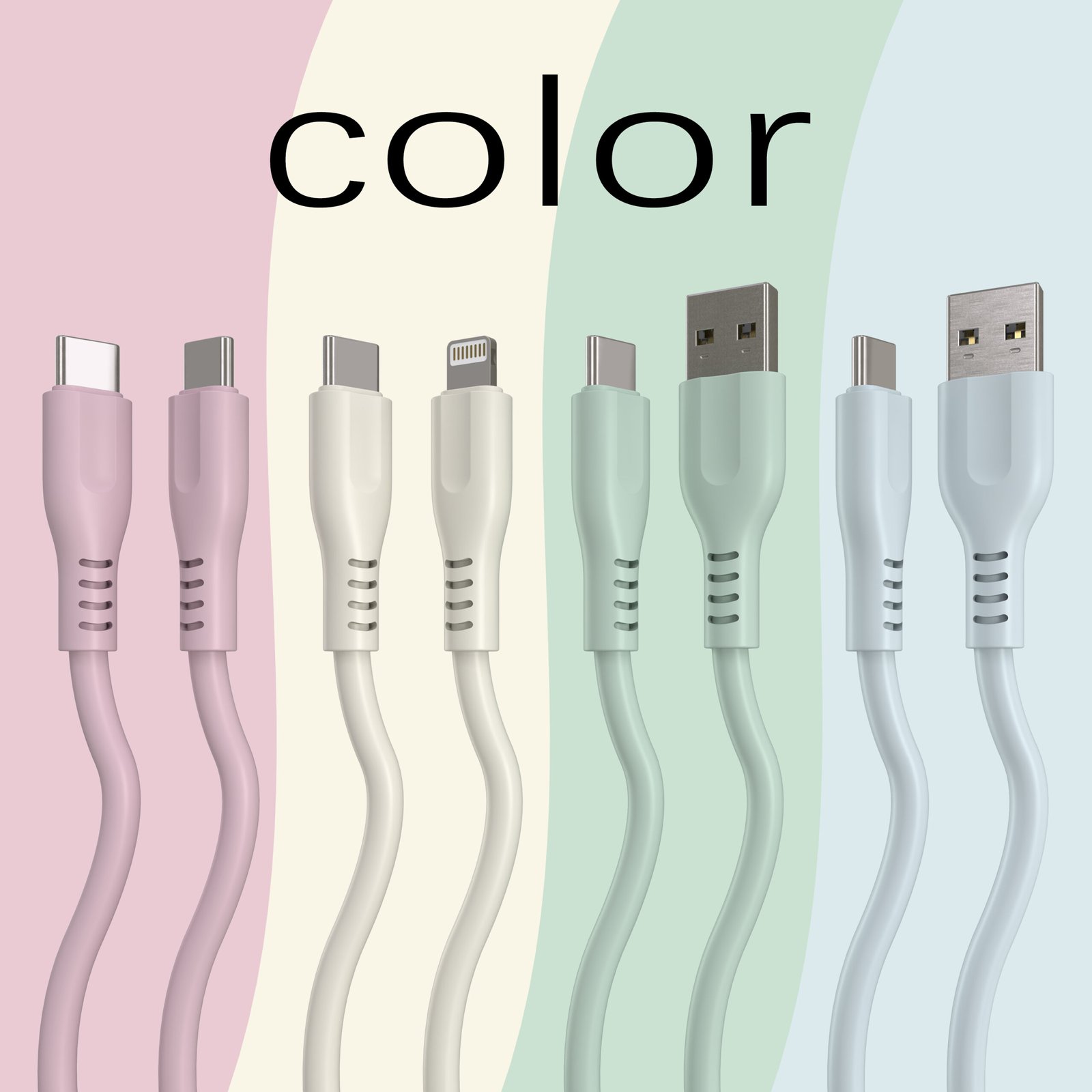 soft true silicone type c to type c charging data cable