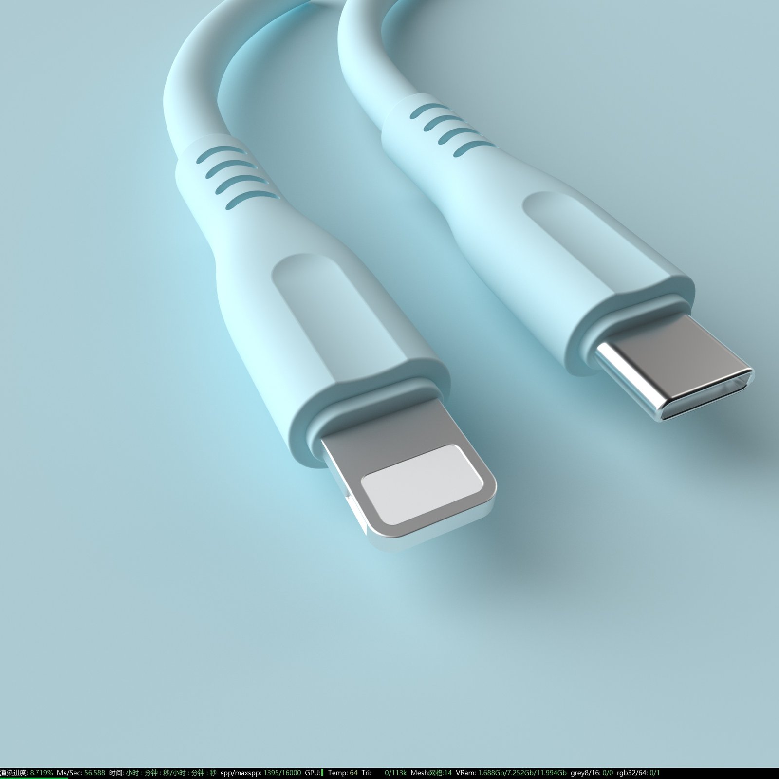 soft true silicone type c to type c charging data cable