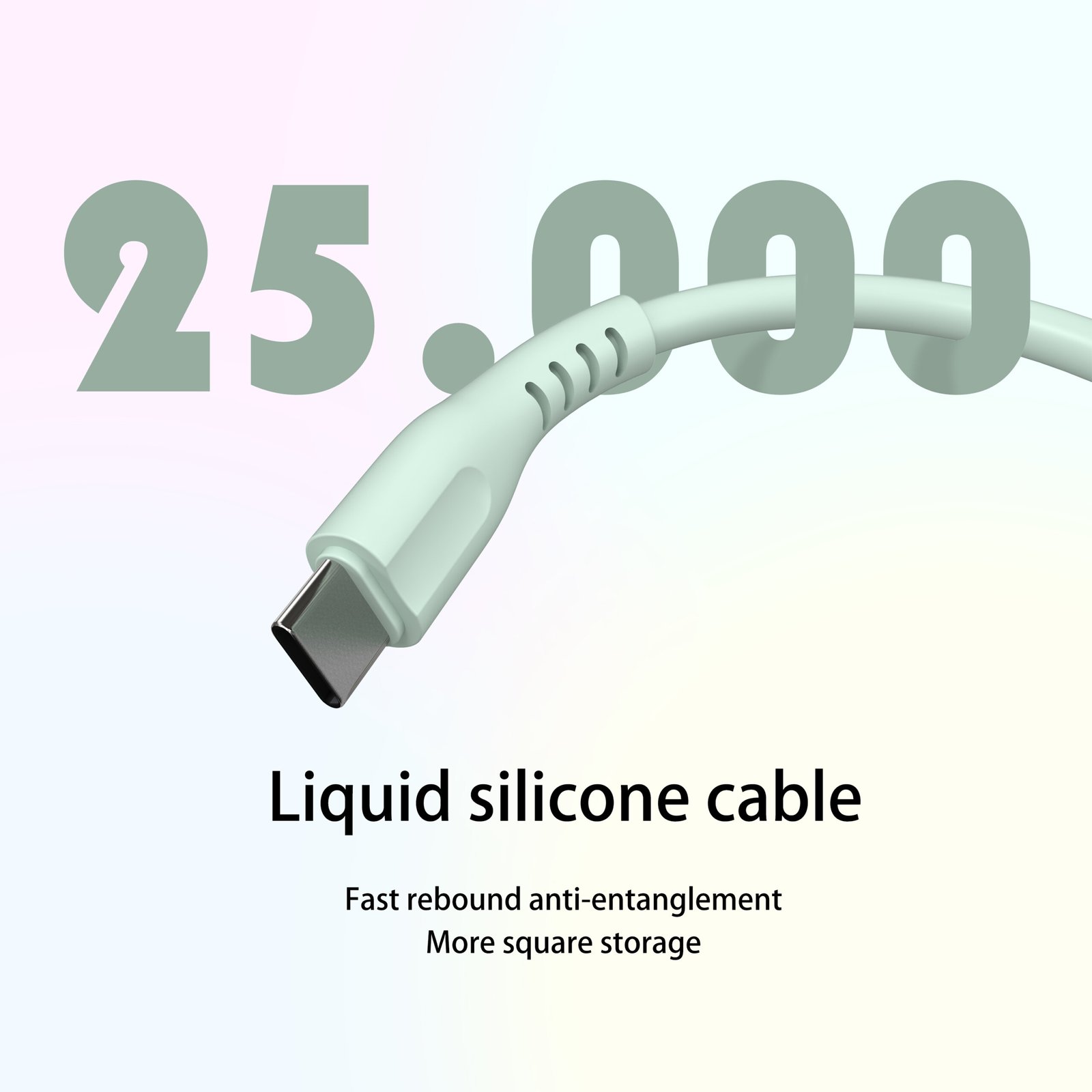 soft true silicone type c to type c charging data cable