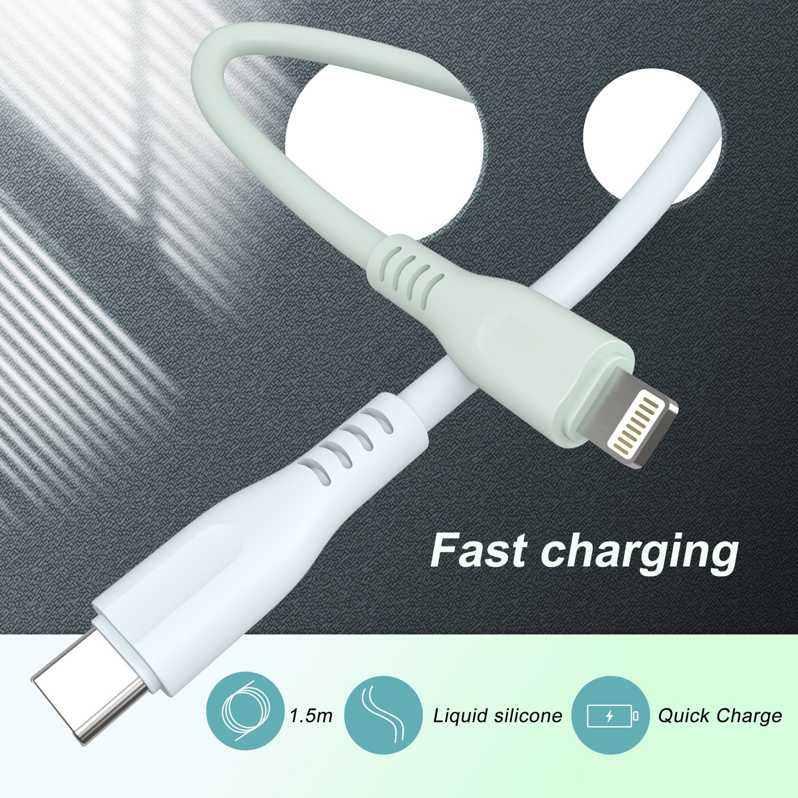 soft true silicone type c to type c charging data cable