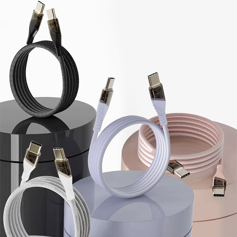 60w transparent gold foil usb cable
