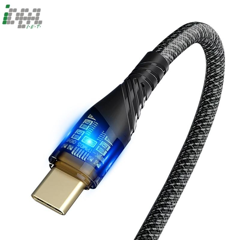 60w transparent gold foil usb cable